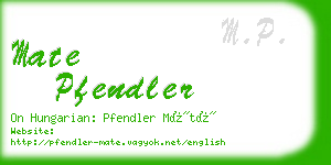 mate pfendler business card